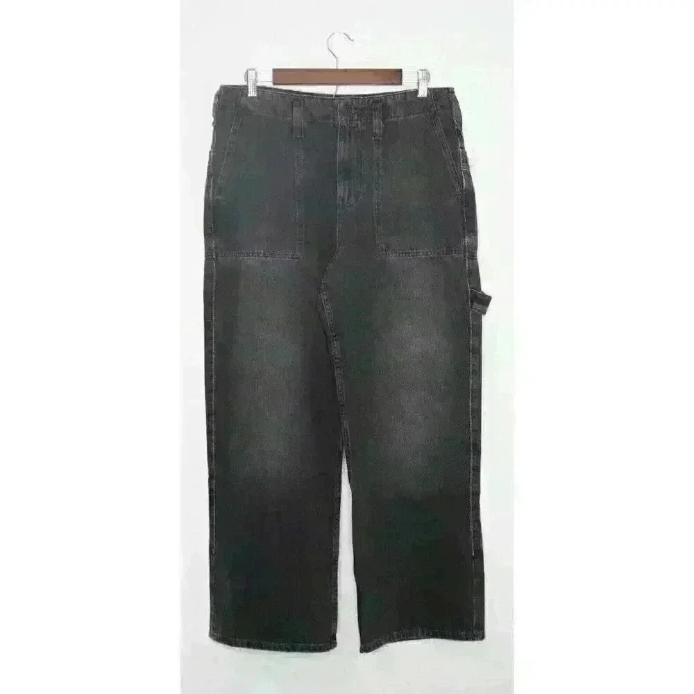 Free‎ People We The Free Black Major Leagues Mid-Rise Cuffed Jeans Size 29 NWT